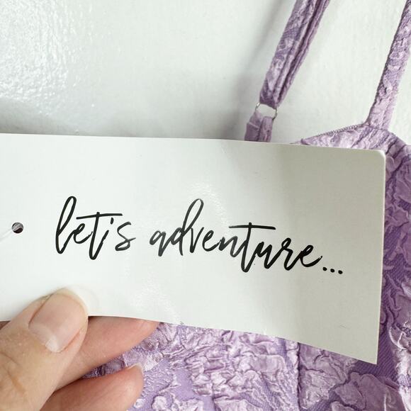 12th Tribe Ingrid Purple 3D Textured Floral Maxi Dress NEW Size Small S Flirty - Picture 9 of 15